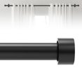 thumbnail image 1 of Iron Curtain Rod Black 30-240 Inch Heavy Duty Adjustable - Drapery Pole Diameter for Indoor Outdoor Windows - End Cap Style C108, 1 of 3