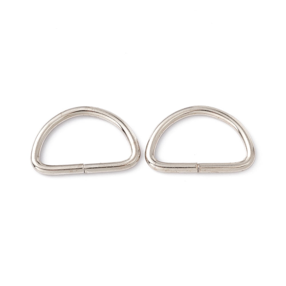 Iron D Rings Buckle Clasps For Webbing Strapping Bags Garment Accessories Platinum Inner: 15x25.4mm