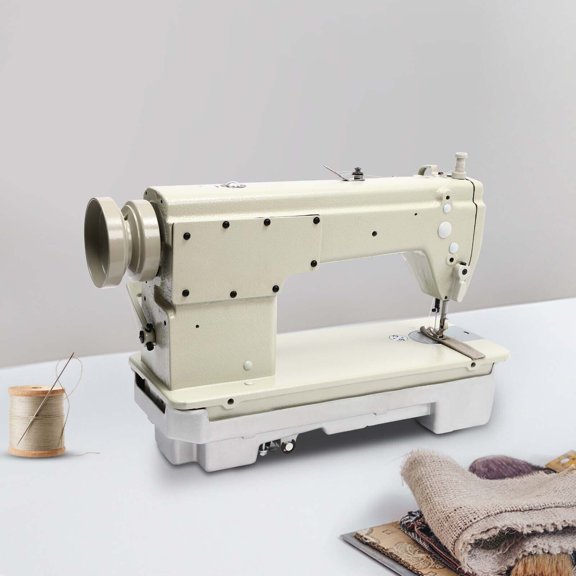 Iron DDL-6150-H Industrial Straight Stitch Sewing Machine, White K.D table & Servo Motor DIY Fuel Powered