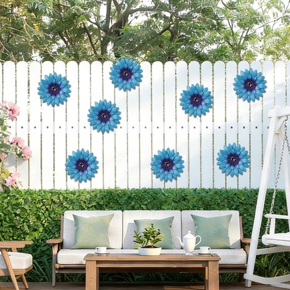 Iron Daisy Wall Hanging, Outdoor Garden Courtyard Decoration, Creative Horticultural Wall Decor, Metal Flower Wall Art, Garden Fence Decoration, Indoor Outdoor Wall Hanging