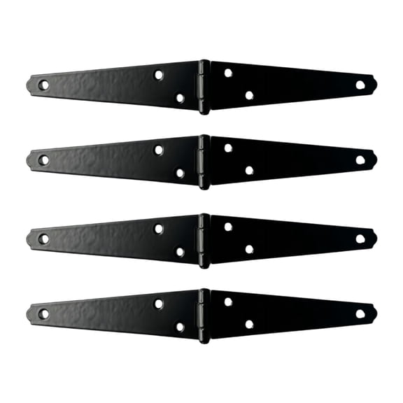 Iron Decorative Strap Hinge Black Shed Door Gate Hinges with Screws Heavy Duty Door Hinges for Outdoor Gates Fence