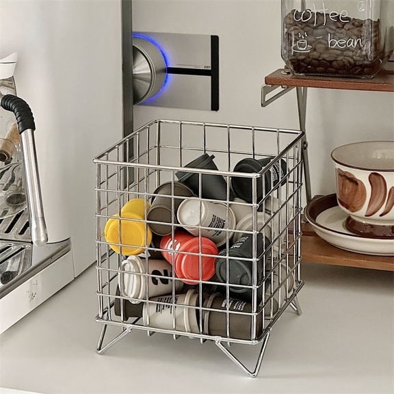 Iron Desktop Storage Basket Office Cosmetic Organizer Kitchen Seasoning Jar Sundries Storage for Desktop Organization