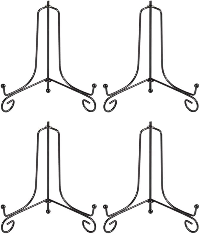 Soaoo 2 Pcs Wooden Plate Stands - 8 Inch Display Easels For Pictures, Plates, Books & Art