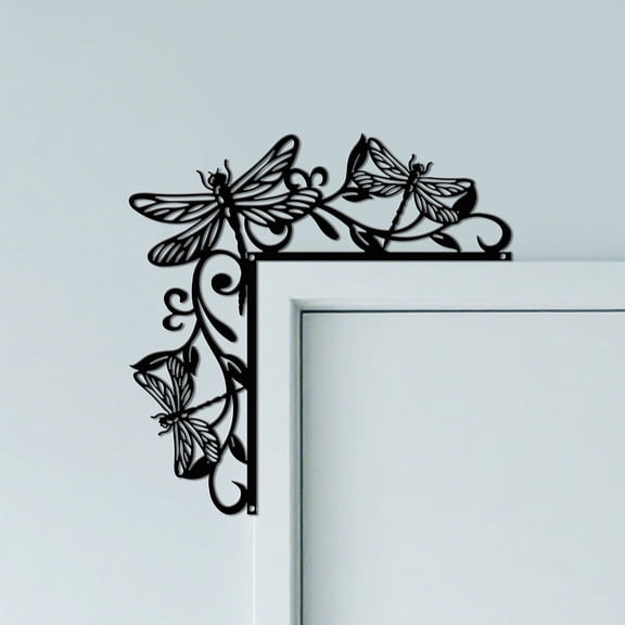 Iron Door Frame Decoration for Indoor Outdoor Door Window Home Office Dragonfly 250x250x1mm for DIY