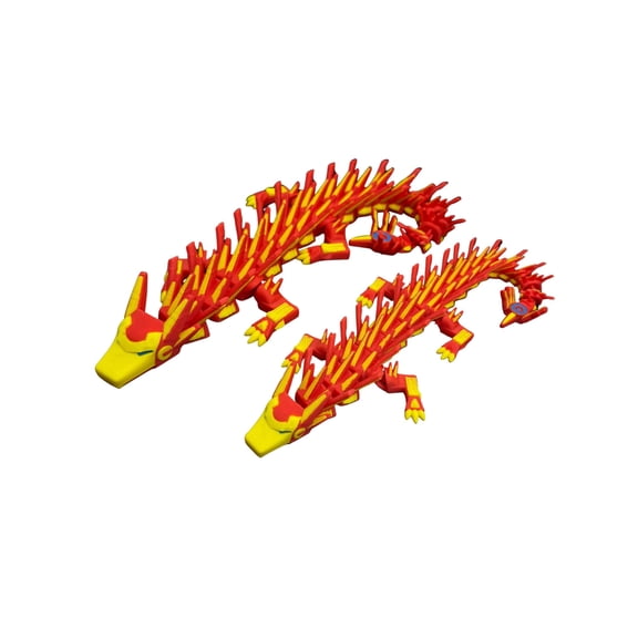 Iron Dragon - Articulated Fidget Poseable Comic-Inspired Fantasy Dragon - 3D Printed Collectible