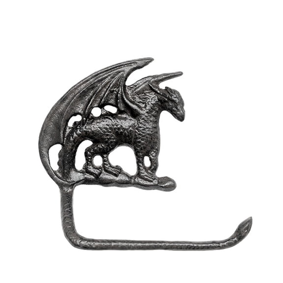 Iron Dragon Toilet Paper Holder Wall Mounted, Gothic Fantasy Bathroom Decor, Dragon Accessories Creative Home Decor Gift Home Decor For Bathroom Wall Black