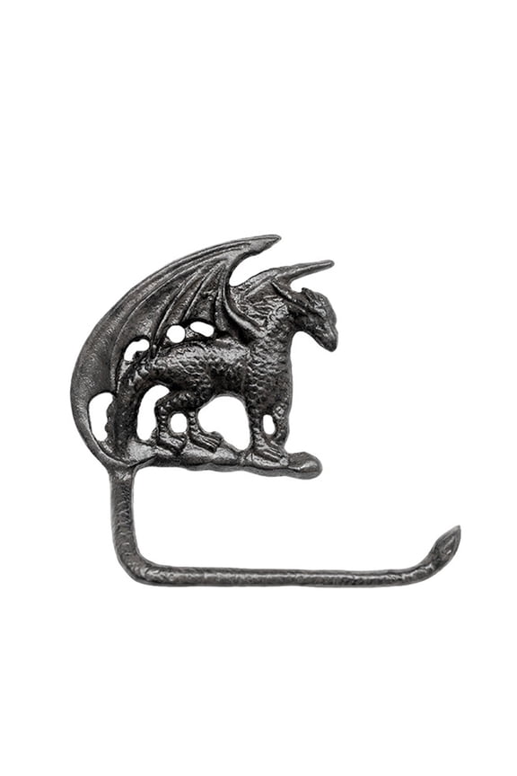 Iron Dragon Toilet Paper Holder Wall Mounted, Gothic Fantasy Bathroom Decor, Dragon Accessories Creative Home Decor Gift Home Decor For Bathroom Wall Black