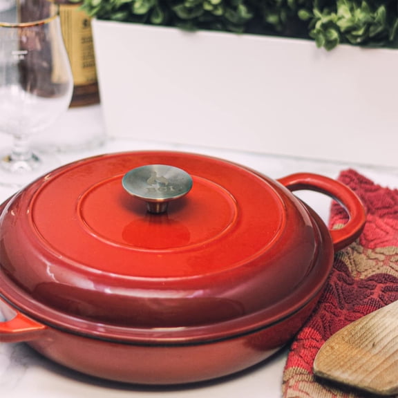 Iron Enameled 2.25 Quart Signature Cast Iron Braiser with Lid