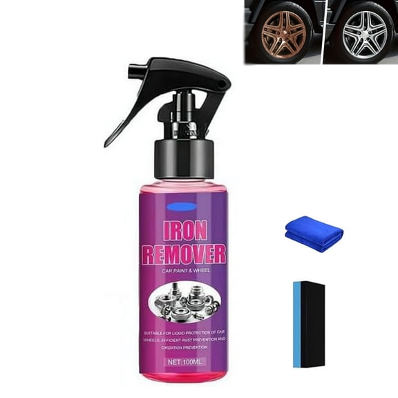 Iron Eraser Rust Remover Spray, Car Rim Reactor Wheel Cleaner Spray, 2026 New Iron Eraser Irons and Rust Remover for Car Wheels and Paint, Professional Automotive Surface Cleaning