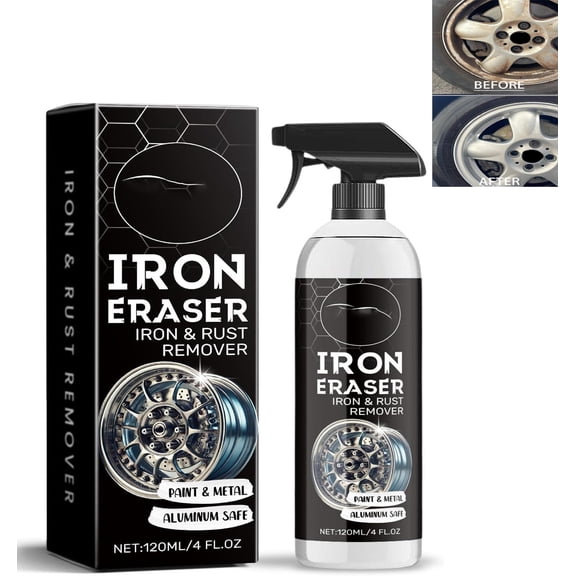 Iron Eraser Rust Remover Spray,Iron Powder Remover Spray for Car Wheels And Paint Fast Acting Rust And Brake Dust Remover, Rust Remover for Car Professional Automotive Surface Cleaning