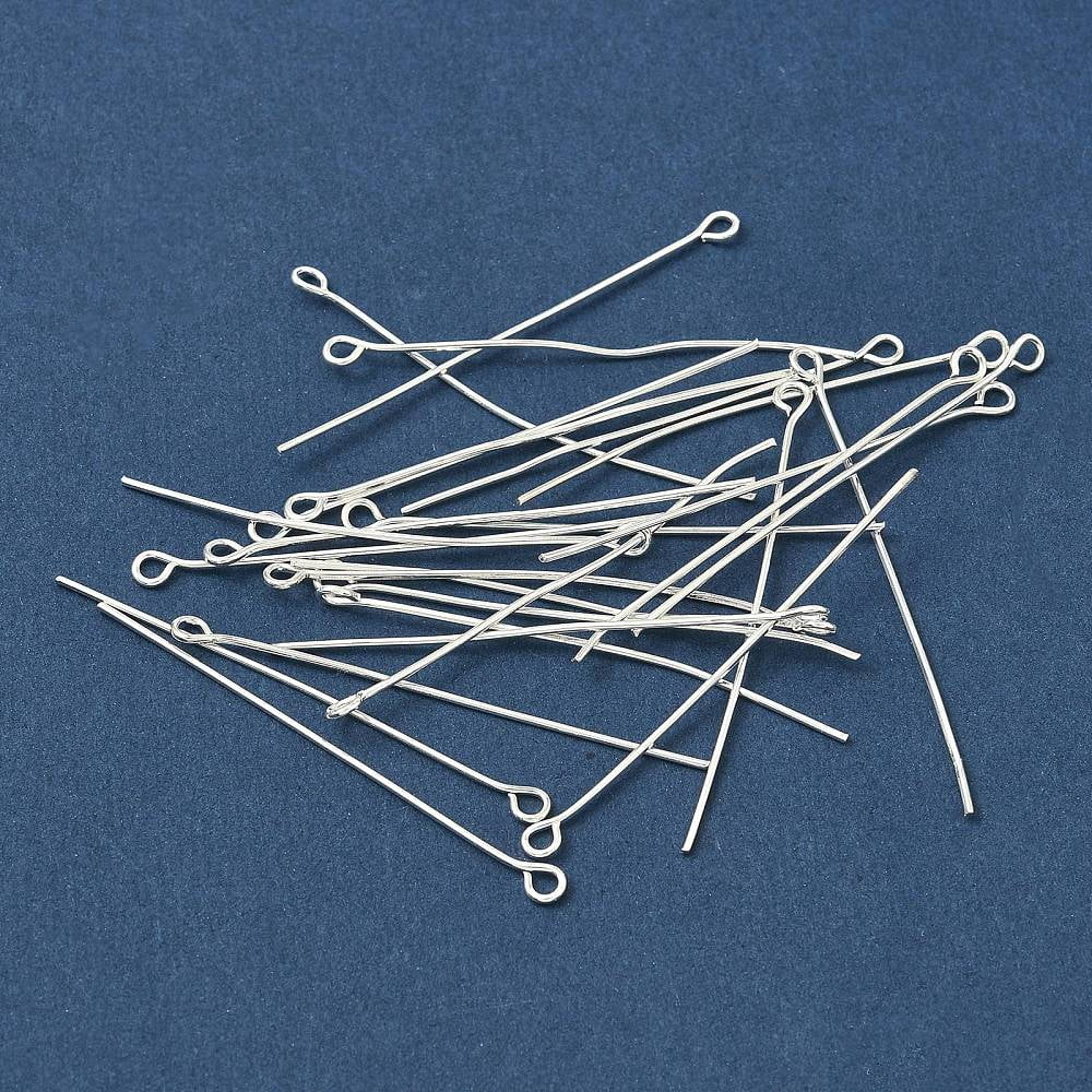 Iron Eye Pin Silver Color Plated 45x0.7mm Hole: 2mm 5000pcs/1000g