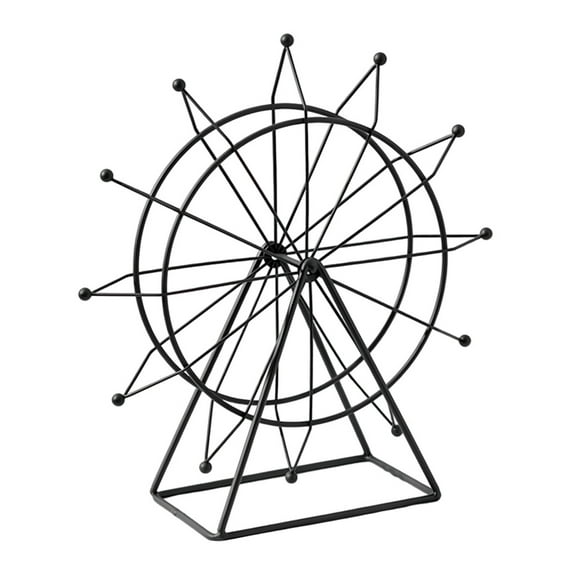 Iron Ferris Wheel Art Model Modern Home Creative Desktop Decorations Rotating Ferris Wheel Decorative Ornament Black Large Size