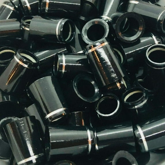 Iron Ferrules - Black w/ Silver Ring - 0.75"