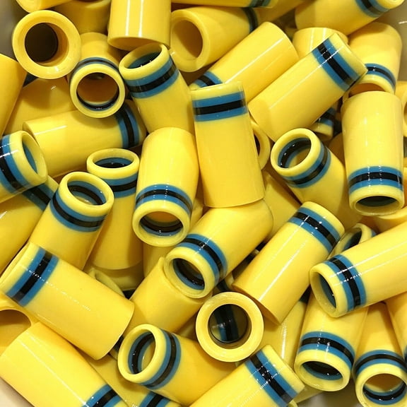 Iron Ferrules Yellow w/ Baby Blue & Black Rings 1