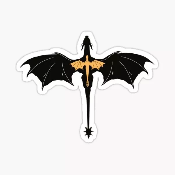 Hobbit Smaug Dragon Vinyl Decal Sticker - 5" X 2.5" White, For Car Laptop Notebook