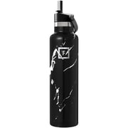 Iron Flask 24 oz Black Marquina Stainless Steel Water Bottle with Handle Straw Lid