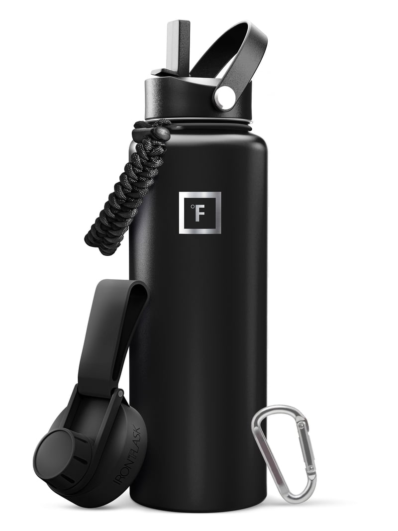 Iron Flask, Water Bottle, 40 oz, Midnight Black Stainless Steel