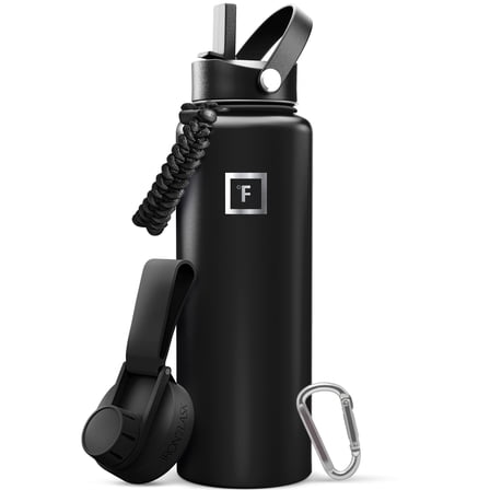 Iron Flask 40 oz Midnight Black Stainless Steel Water Bottle