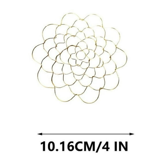 Iron Floral Arrangement Holder Stand - Circular Flower Support Vase Insert Bouquet Stabilizer Potted Plant Organizer Tool(Gold-4in)