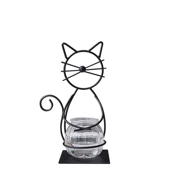 Iron Flower Arrangement, Czzoypi Modern Hydroponic Vase for Home Decor, Hand-Welded Iron Frame with Glass Planter Living Room Dining Table Centerpiece