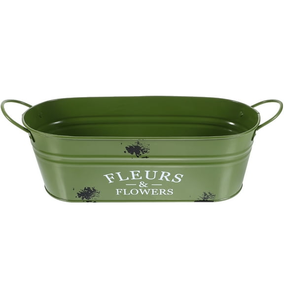 Iron Flower Bucket Vintage Flowerpot Plant Planter Flowerpot Vase Oval Flower Bucket