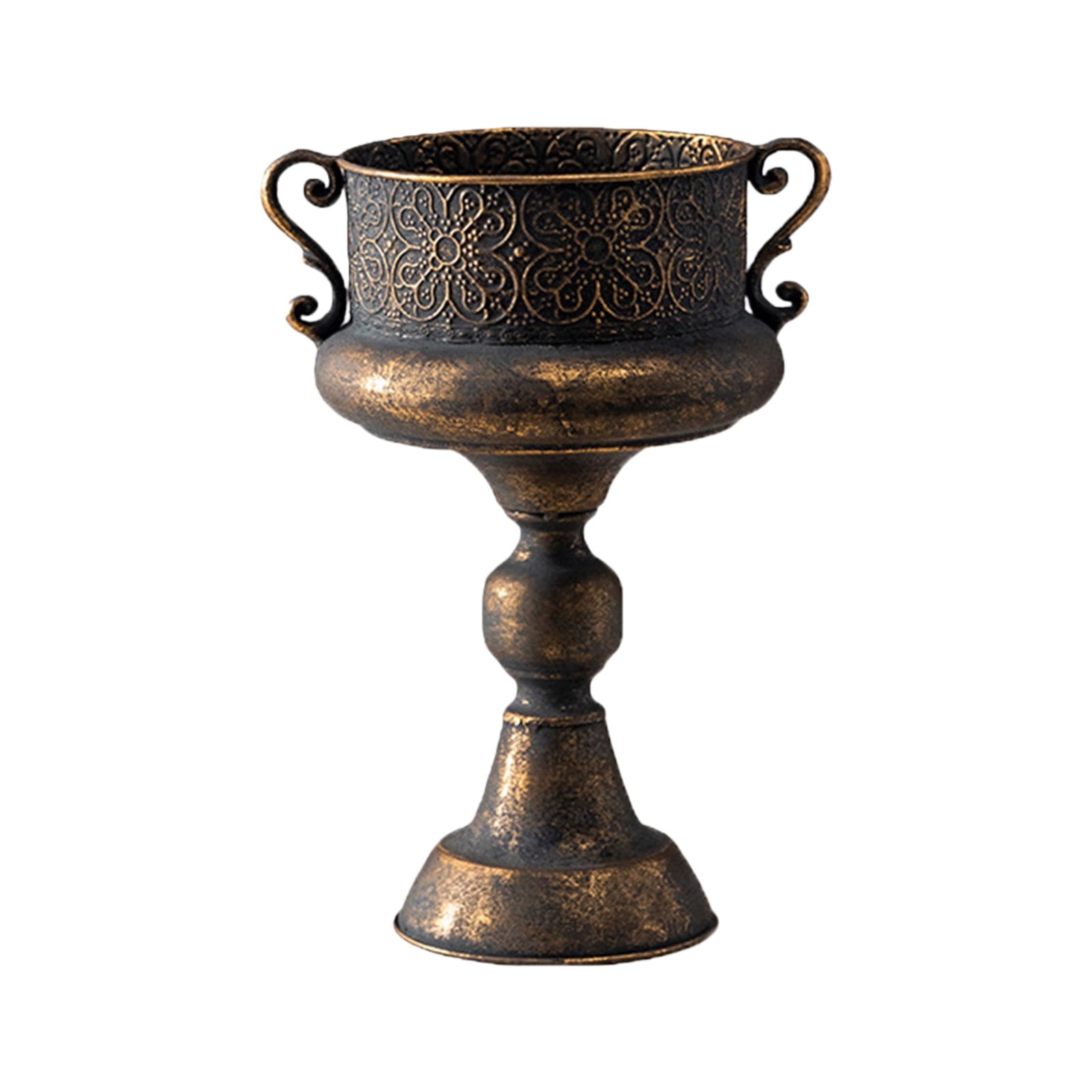 Iron Flower Pots Planter Decorative Urn With Embossed Relief Detail Adding Elegances To Porch Or Living Room Centerpiece