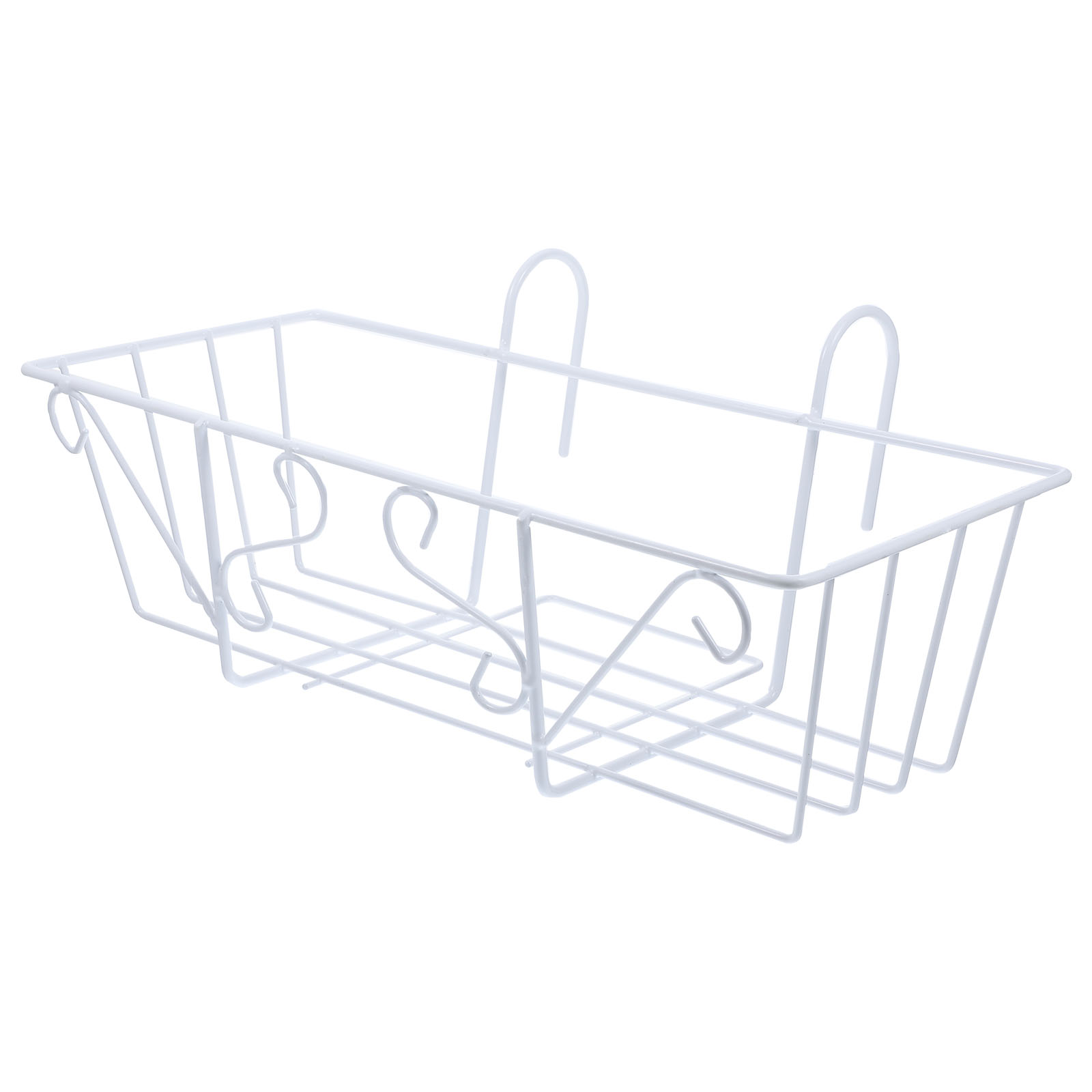 Iron Flower Stand Fence Pot Hangers Hanging Balcony Planter Rack Holder ...