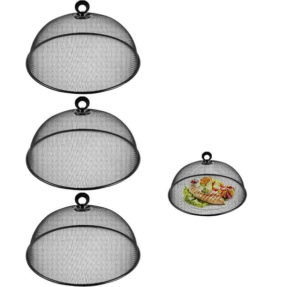 Iron Food Cover Picnic Food Tents Dish Covers - Practical Outdoor Food Dust Covers - Creative Vegetable Covers Fruit Domes Net Covers Multipurpose Dust Covers by GIXUSIL - 3 Blacks