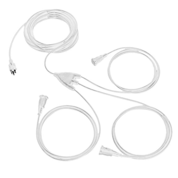 Iron Forge Cable 1 to 3 Extension Cord Splitter - 28 Foot White Power Squid - 16/3 SJTW Outdoor Outlet & Plug Splitter Cable