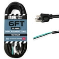 thumbnail image 1 of Iron Forge Cable 10 Gauge Power Cord Replacement - 6ft,15 Amp Black Heavy Duty, 10/3 SJT 3 Prong Cable - for Appliances & Power Tools, NEMA 5-15P, 1 of 7