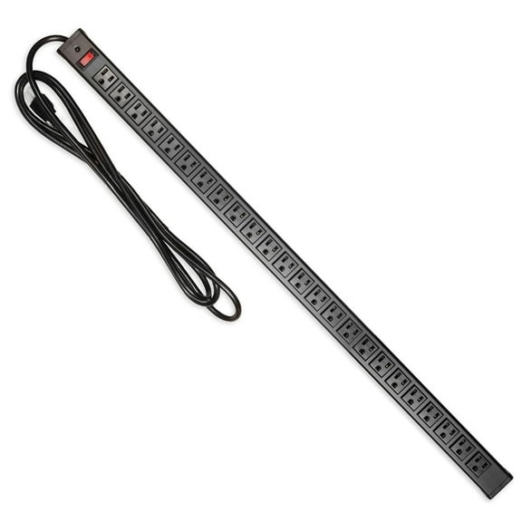 Iron Forge Cable 24 Outlet Heavy Duty Surge Protector Power Strip with Built-in Circuit Breaker, 14/3 SJT Black & Yellow with 9 ft Extension Cord