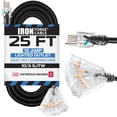 thumbnail image 2 of Iron Forge Tools 10 Ft Outdoor Extension Cord – 10/3 Gauge, Orange, 3-Outlet Lighted End, 3-Prong Plug 2 of 5