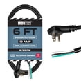 thumbnail image 1 of Iron Forge Cable Flat Plug 16 Gauge Power Cord Replacement - 6ft,15 Amp Black Heavy Duty, 16/3 SJT 3 Prong Cable for Appliances & Power Tools, 1 of 8