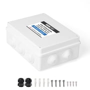 Iron Forge Cable Outdoor Electrical Box, 8" x 6.2" x 3.2" Inch White Junction Box with Complete Accessories, Drillable Waterproof Enclosure ABS Plastic Box with Cover for Electronics IP65