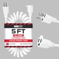 thumbnail image 1 of Iron Forge Cable SJEOW White Outdoor Coiled Extension Cord 5 ft,16 AWG 13 Amp Oil Resistant & Flame Retardant 3 Prong Coiled Electrical Wire 5ft for Outdoor & Indoor, 1 of 7