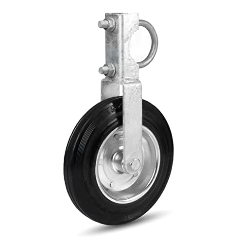 Iron Forge Tools Fence Gate Wheel for Metal Swing Gates - 8 Inch Under Mount Farm Gate Wheel and Hardware, for Metal Tube, Caster, and Support Wheel
