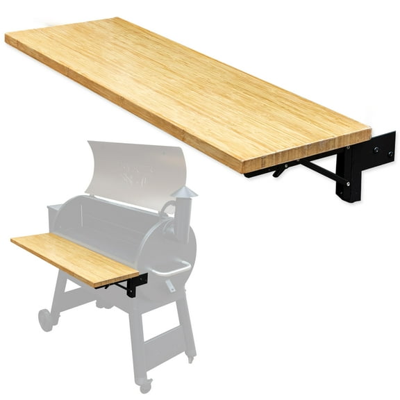 Iron Forge Tools Wood Folding Grill Shelf - Accessories for Traeger Pro 34 Series, Ironwood 885, Pro 780 Texas Elite, Eastwood, Century, Pellet Smoker Barbeque Includes all Mounting Hardware