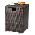 thumbnail image 1 of Iron Frame Gas Bottle Storage Rattan Side Table Brown Gradient, 40*40*57cm, 1 of 10