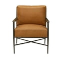thumbnail image 1 of Iron Framing mango wood arms Gunine  leather cushions Mitzi Accent Chair, 1 of 6