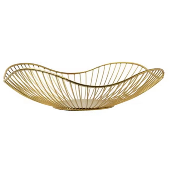 Iron Fruit Basket Fruit Container Bowl Home Drain Display Basket Table Bread Snacks Tray Storage Snacks High Gold