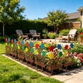 thumbnail image 1 of Iron Garden Fence Barrier - Pet Proof Digging Fence for Dogs Cats Rabbits - Rustproof Metal Landscape Border with Ground Spikes - Outdoor Yard Lawn Decorative Enclosure Panels for Flower Beds, 1 of 6