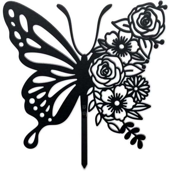 Iron Garden Stakes for Outdoor Garden Decoration Butterfly 300x270x1.2mm