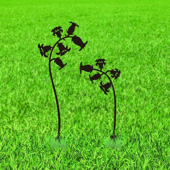 Iron Garden Stakes for Outdoor Garden Decoration Flower 350x110+280x100x1.2mm 2pcs/set for DIY