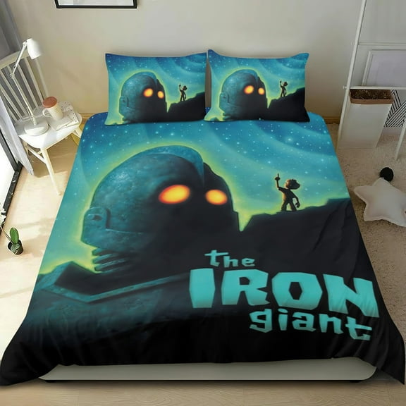 The Iron Giant Themed Bed Sheet Set Three Piece Set 36x75 In ches Comfortable And Skin Friendly Unique Design Creating A Star Studded Night Home Decor Gifts For Family Friends fans