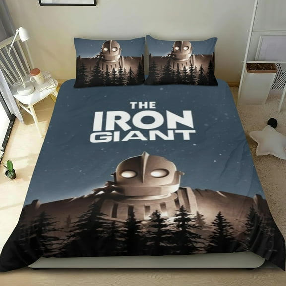 The Iron Giant Themed Bed Sheet Set Three Piece Set 36x75 In ches Comfortable And Skin Friendly Unique Design Creating A Star Studded Night Home Decor Gifts For Family Friends fans