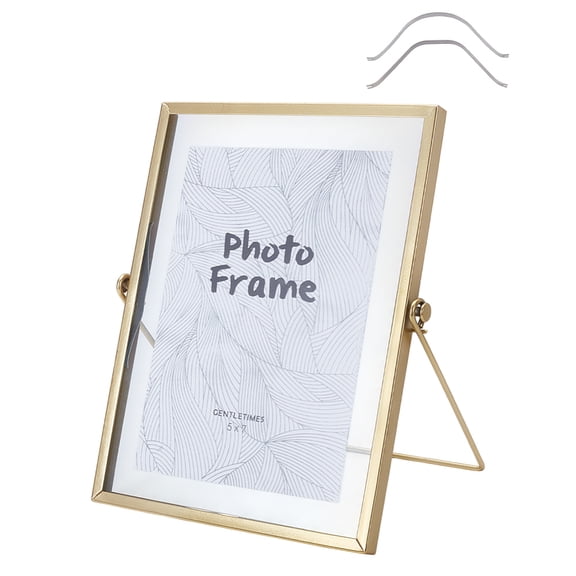 Iron & Glass Round Photo Frame for Home Office Desk Stand Rectangle 226x176x11.5mm