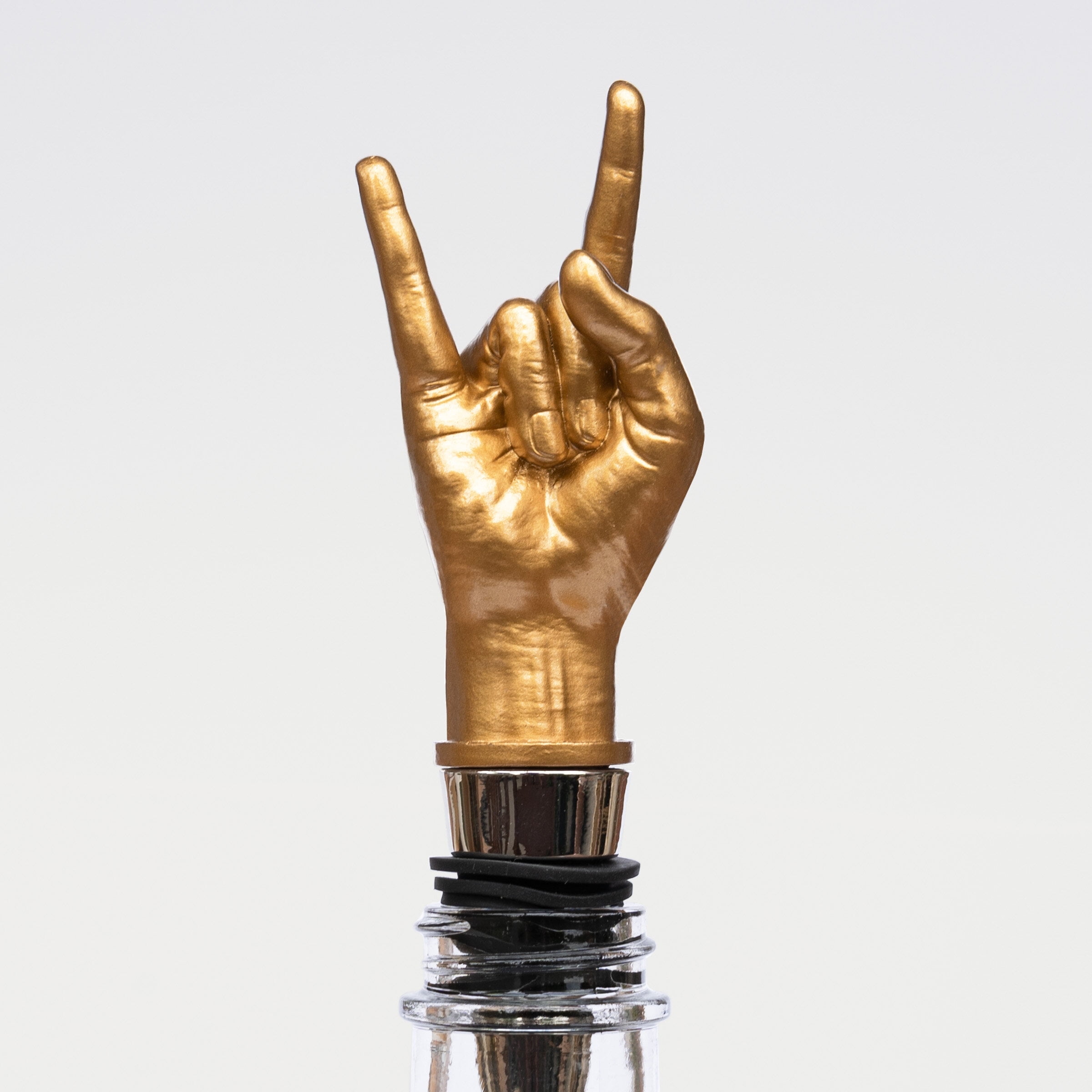Iron & Glory Rock On Wine Stopper | Rock & Roll Hand Gesture | Silicone ...