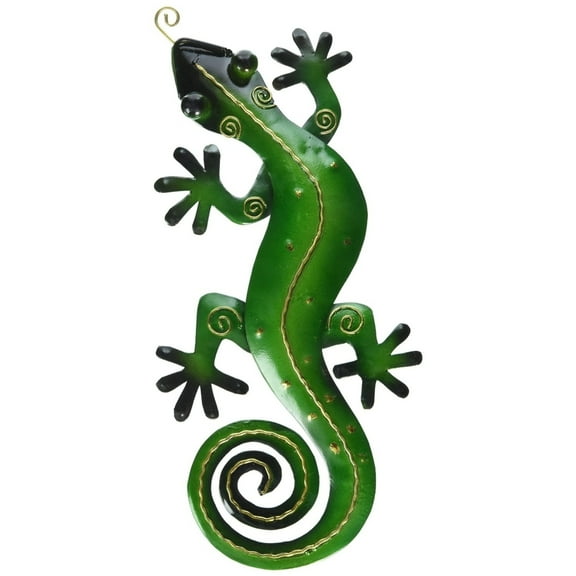 Iron Green Gecko Wall Decor Small