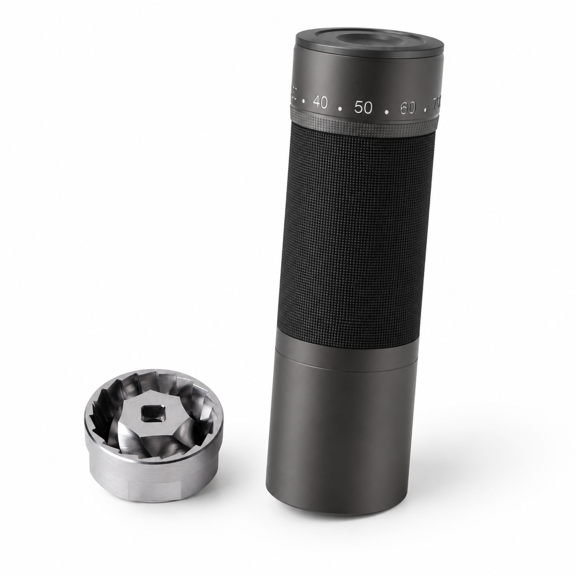 Iron Grey Manual Coffee with Bent Handle Stainless Steel Burr