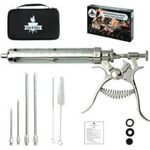Iron Grillers Professional Marinade Meat Injector Gun Flavor Kit for Smoking & Grilling BBQ